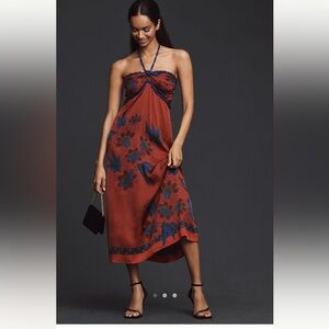 Farm Rio Halter Slip Midi Dress